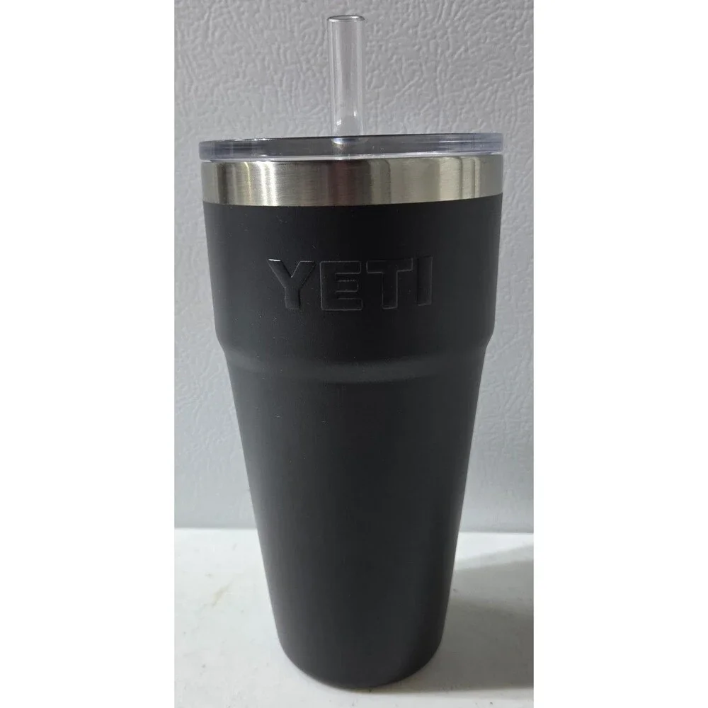 YETI Rambler 26 oz Gray Stainless Steel Insulated Tumbler Slide Lock Lid Set